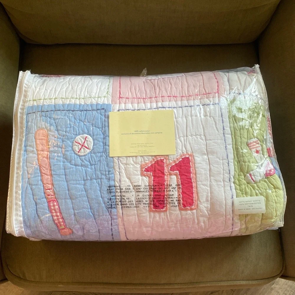 New! Pottery Barn Kids “Sporty” Twin Quilt - Picture 2 of 10